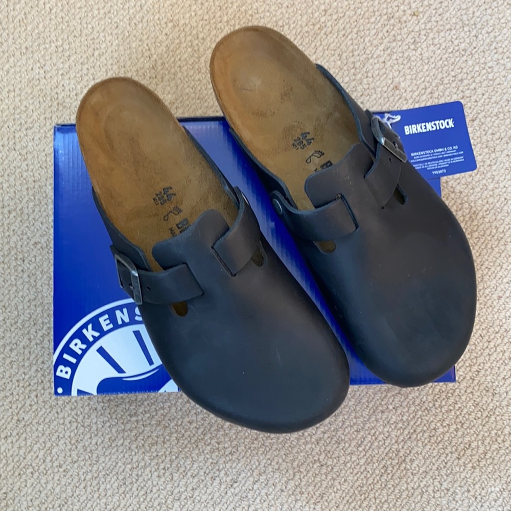 Birkenstock Boston Black Leather